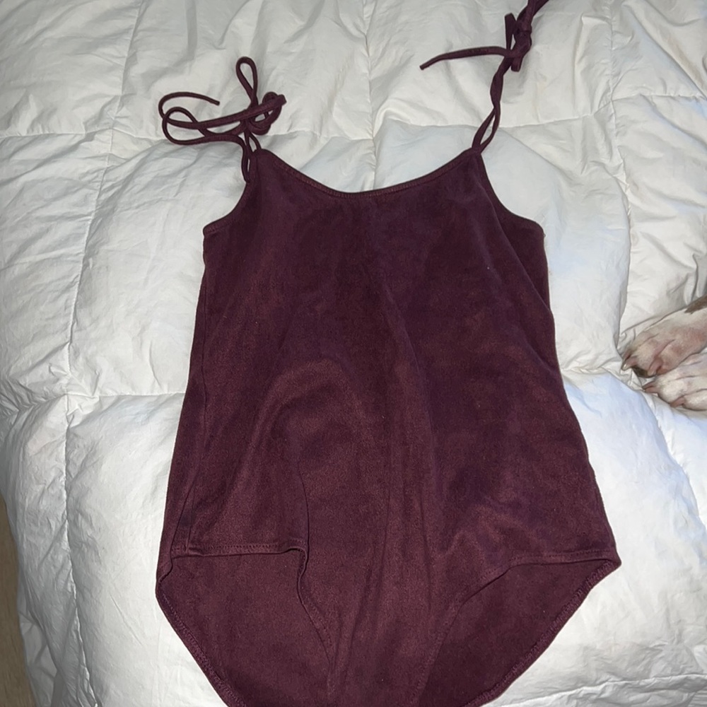 Me to we (pacsun) suede onesie